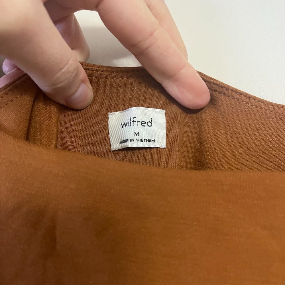 Aritzia Wilfred Saturn midi dress in Rich Chestnut Brown - Picture 2 of 8